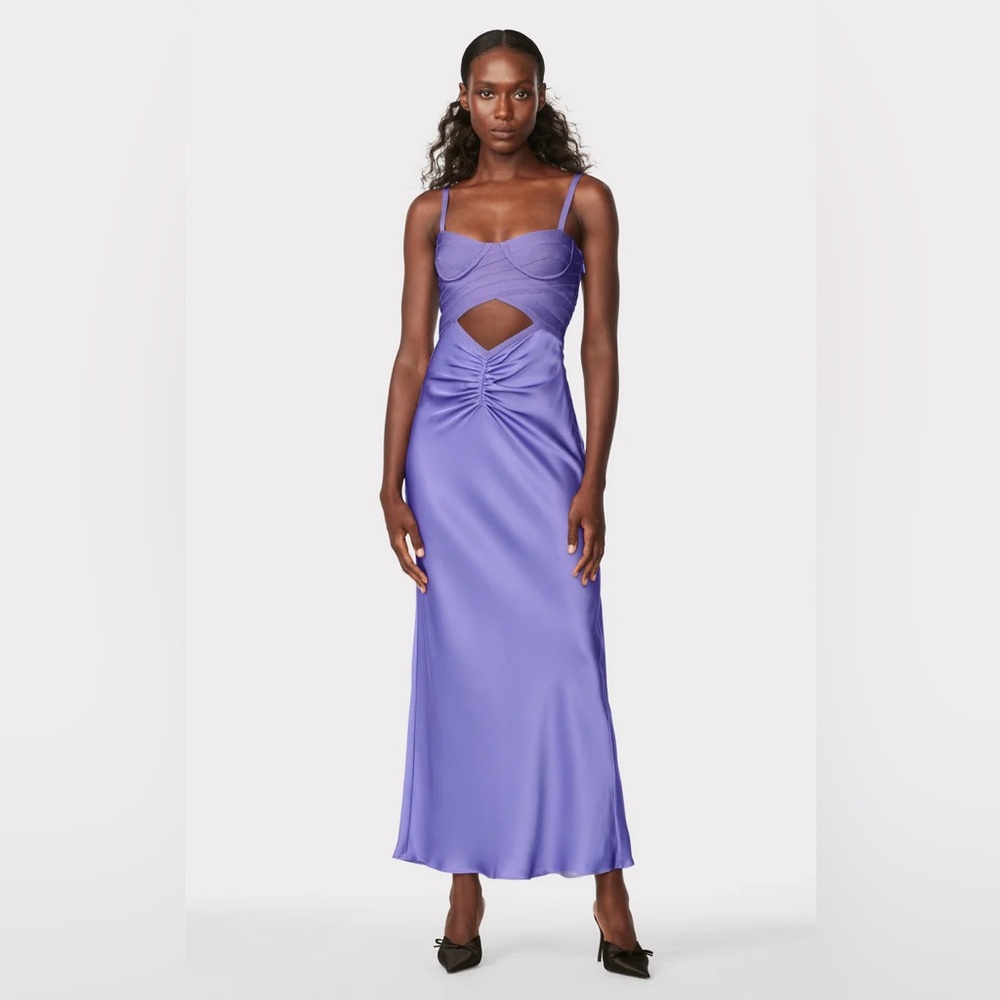 Herve Leger Purple Cutout Dress Size 6